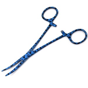 Hemostat Forceps 5.5&quot; Curved Serrated Jaws With Multi Locking Mechanism, Pet Paws Pattern