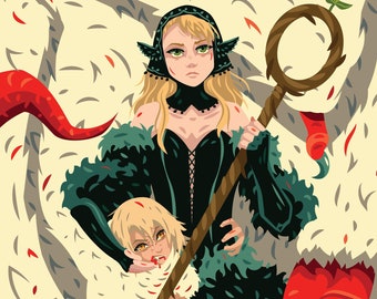 Dungeon Meshi Falin and Marcille Poster