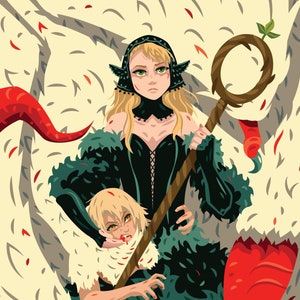 Dungeon Meshi Falin and Marcille Poster