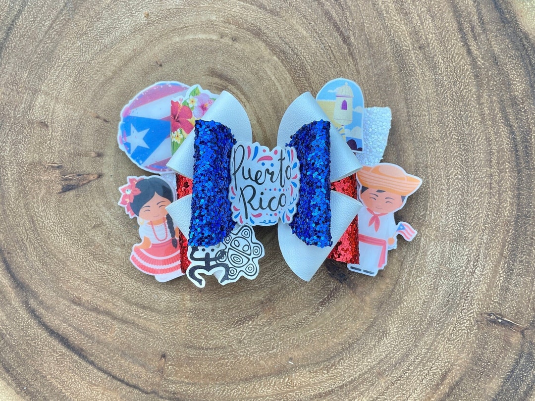 Puerto Rican Bow Hispanic Heritage Hair Bow Spanish Etsy