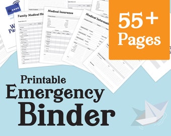 Emergency Binder Printable, In Case Of Emergency Printable, Medical Binder, Emergency Planner, Family Printable, Emergency Organizer