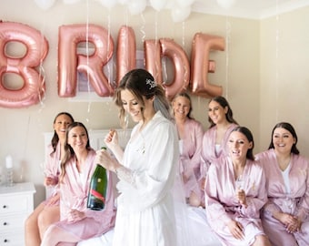 Lace Bridal Robe / Bridesmaid Robes / Robe / Bridal Robe / Bride Robe / Bridesmaid Gifts / Satin Robe / Personalised Custom FOILED