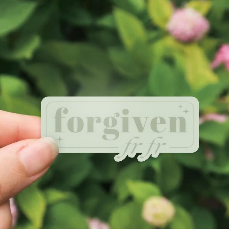 Forgiven Sticker Funny Christian Sticker - Forgiven Fr Fr - Bible Verse Sticker ...