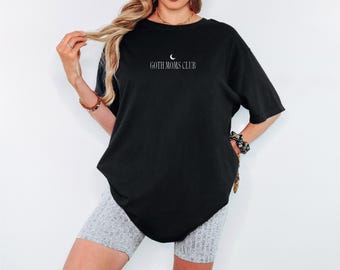 Chemise mom gothique Comfort Colors®, chemise brodée Goth Moms Club, chemise Mom Life, chemise Appreciation for Spooky Moms