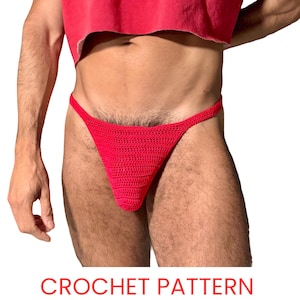 Mens Crochet Thong pattern PDF tutorial on English