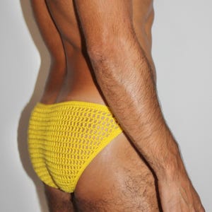 Mens swimwear briefs, Adjustable ties mens swim briefs, handmade crochet speedo, mens lingerie underwear, gift for boyfriend image 7