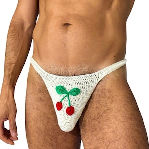Cherry Mens Crochet Thong swimsuit