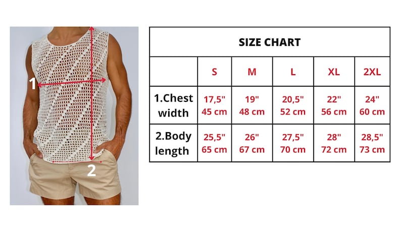 Crochet mens tank top, Handmade mens sleeveless t shirt, fishnet summer mens tank top, sheer tshirt image 9
