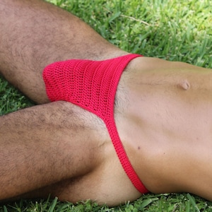Crochet mens thong swimwear, mens string bikini, handmade male thong underwear, mens swim bikini