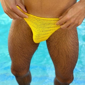 Mens swimwear bikini briefs, handmade crochet mens swim trunks image 8