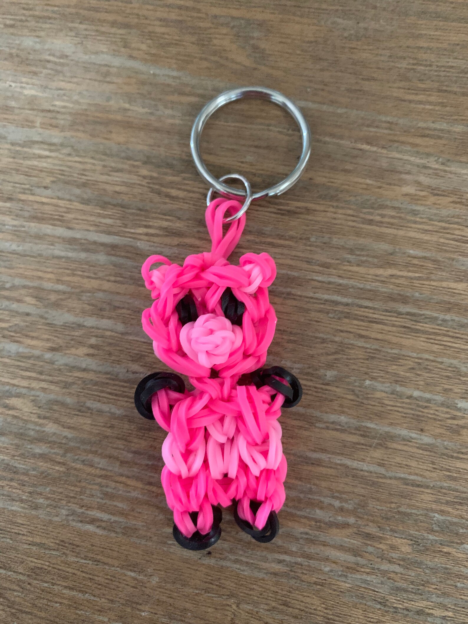 Rainbow Loom Pig Keychain Etsy