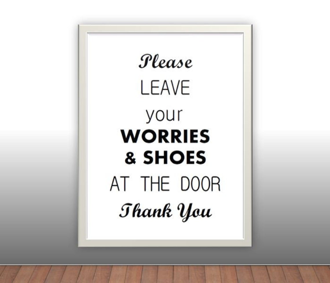 Simple Printable Please Remove Your Shoes Sign PDF Digital | Etsy