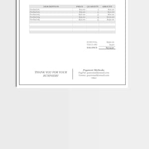 May include: A black and white receipt with a list of products, prices, quantities, and amounts. The total amount is $374.50. The receipt also includes payment methods: PayPal, Venmo, and Other.
