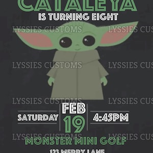 Invitación digital de cumpleaños de Baby Yoda/Grogu