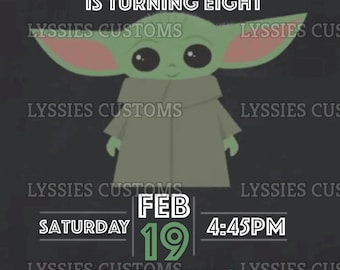 Baby Yoda/Grogu Digital Birthday Invitation
