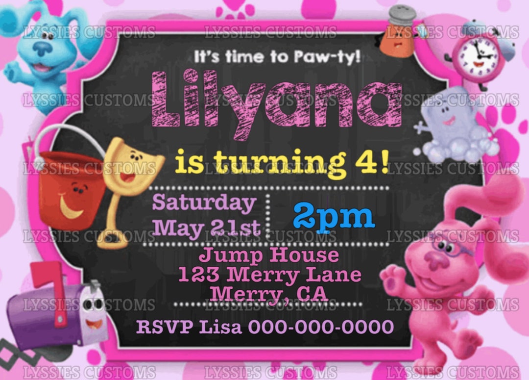 Blues Clues Digital Birthday Invitation Etsy
