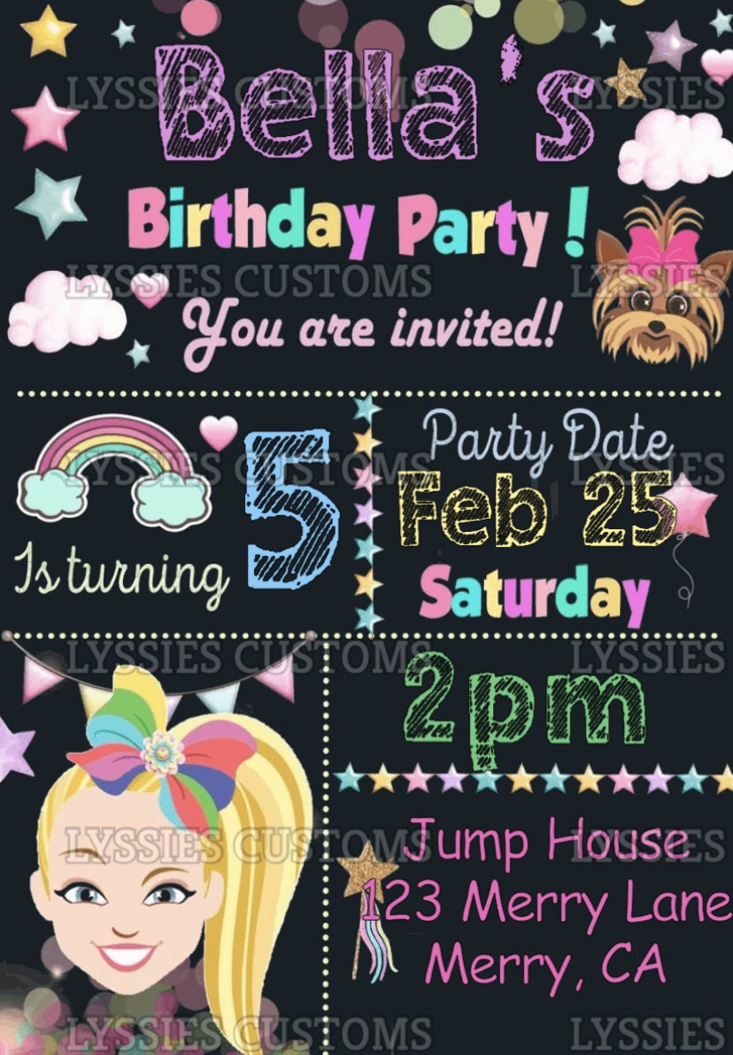 jojo-siwa-birthday-invitation-etsy for Free Printable Jojo Siwa Invitations Jojo Siwa Birthday Invitation - Etsy for Free Printable Jojo Siwa Invitations