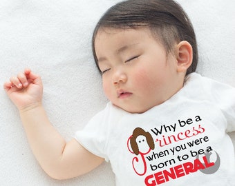 Feminist Baby Bodysuit: Princess to General, Movie Fan Gift