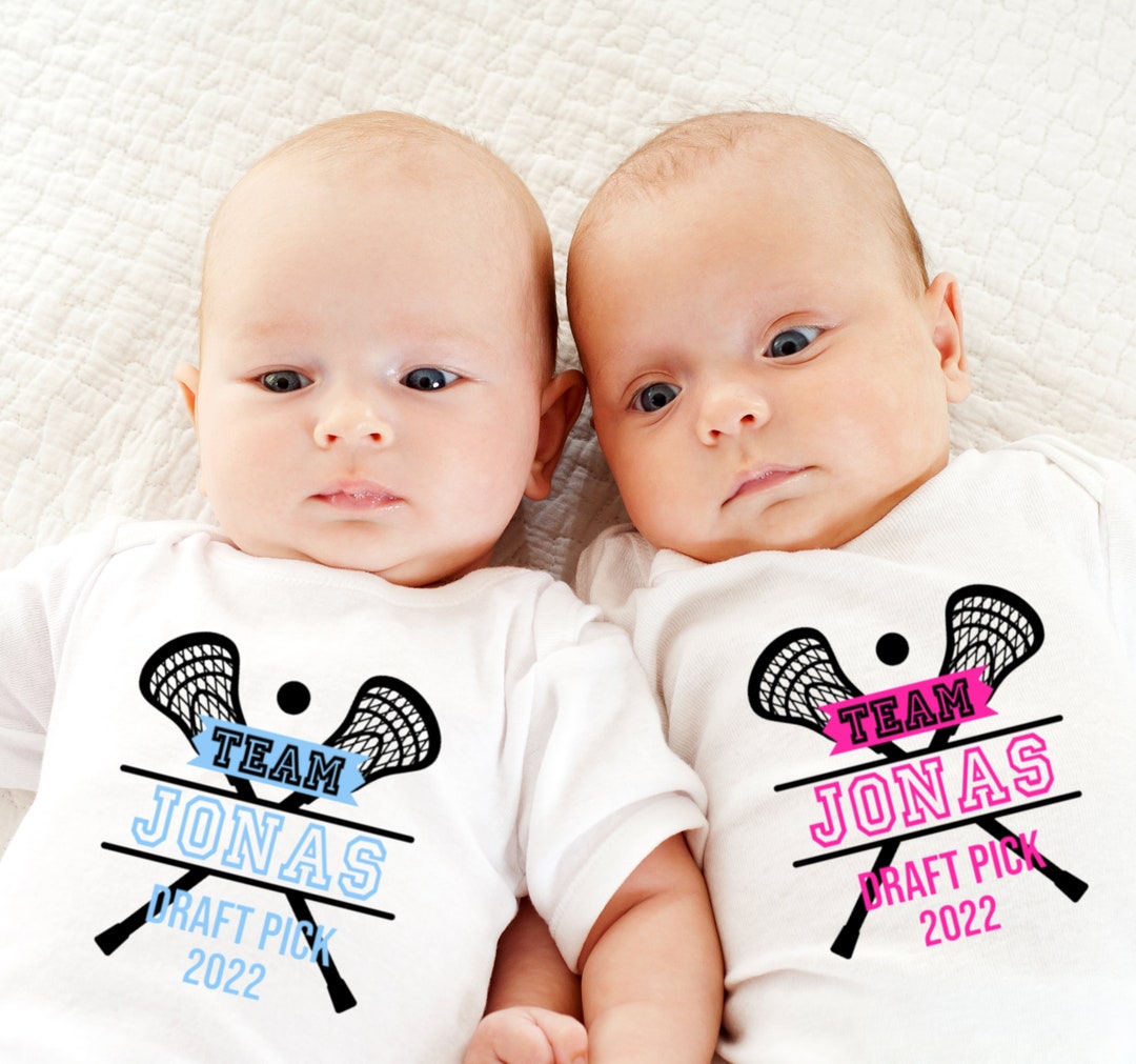 Personalized Lacrosse Team Shirt for Surprise Birth Announcement
