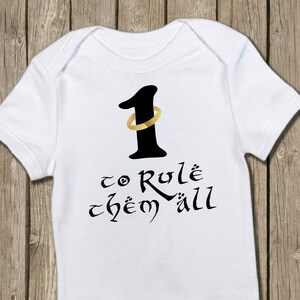 First Birthday Bodysuit, Baby Gift for Lord of the Rings Fan, Birthday Outfit, Cake Smash, One Ring to Rule Them All, Birthday Gift image 5