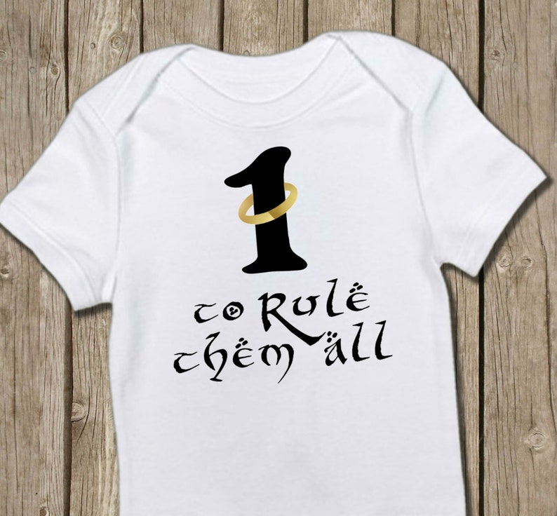 First Birthday Bodysuit, Baby Gift for Lord of the Rings Fan, Birthday Outfit, Cake Smash, One Ring to Rule Them All, Birthday Gift image 5