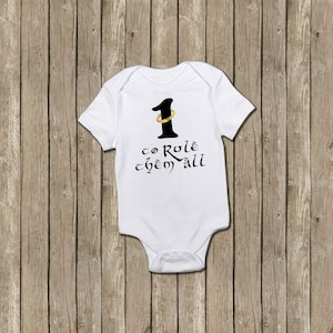First Birthday Bodysuit, Baby Gift for Lord of the Rings Fan, Birthday Outfit, Cake Smash, One Ring to Rule Them All, Birthday Gift image 1