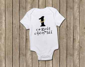 First Birthday Bodysuit, Baby Gift for Lord of the Rings Fan, Birthday Outfit, Cake Smash, One Ring to Rule Them All, Birthday Gift