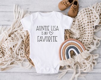 Favorite Aunt or Uncle Bodysuit Gift for Baby, Baby Gift from Favorite Aunt or Uncle, Funny Baby Shower Gift, Surprise Pregnancy Reveal