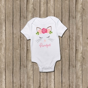 Cat Baby Bodysuit, Cat Lover Baby Gift, Baby Shower, Baby Girl Coming Home Outfit, Purrfect, Crazy Cat Baby, Kitten, Birthday Gift