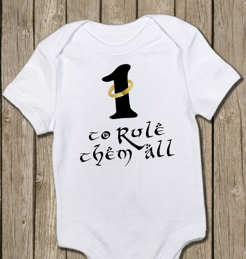 First Birthday Bodysuit, Baby Gift for Lord of the Rings Fan, Birthday Outfit, Cake Smash, One Ring to Rule Them All, Birthday Gift image 4