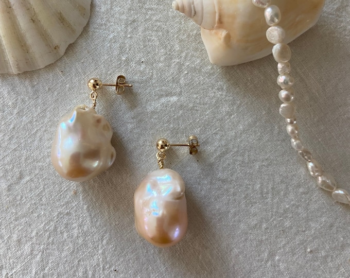 Creamy Sicilian Pearl Large Earrings