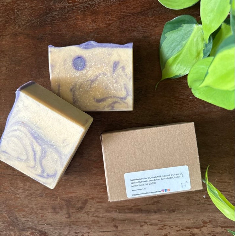 Goat Milk Soap Lavender Blossom Free organic soap floral natural soap handcrafted handmade gift ideas moisturizing soap image 3