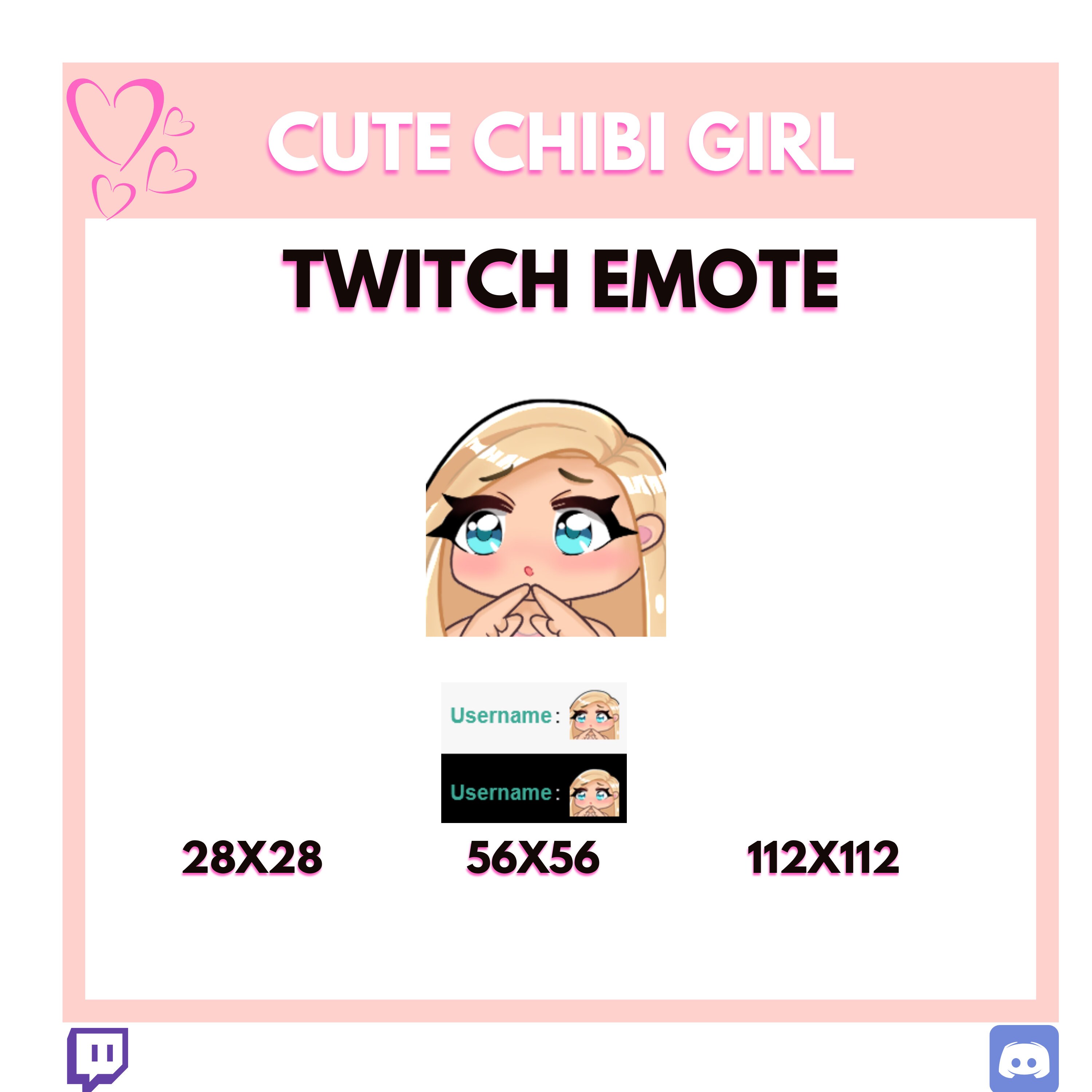 Twitch Blonde hair chibi girl emotes / Blue eyes Girl chibi -  Portugal