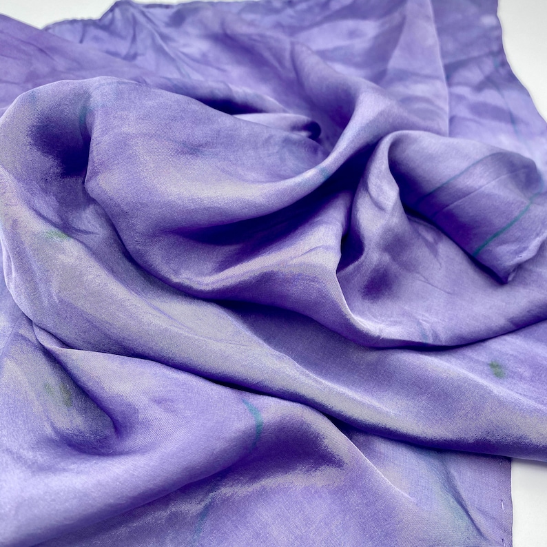 botanically dyed purple silk scarf Plant dyed silk bandana scarf square scarf