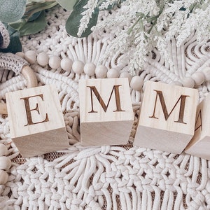 Personalized Wooden Name Blocks Personalized Pregnancy Name Announcement Blocks Baby Shower Gift Social Media Photo Prop Custom Nursery image 4