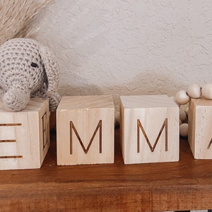 Personalized Wooden Name Blocks Personalized Pregnancy Name Announcement Blocks Baby Shower Gift Social Media Photo Prop Custom Nursery image 5