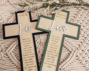 Personalized Baptism Cross: Custom Christening Gift