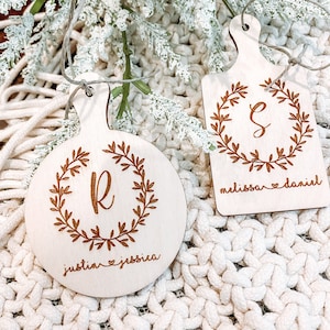 Personalized Cutting Board Ornament: Monogrammed New Home Gift