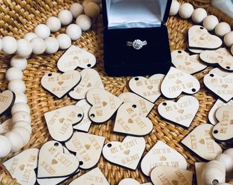 Personalized Wooden Wedding Heart Favors