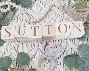 Personalized Wooden Name Blocks |Personalized Pregnancy Name Announcement Blocks |Baby Shower Gift | Social Media Photo Prop| Custom Nursery