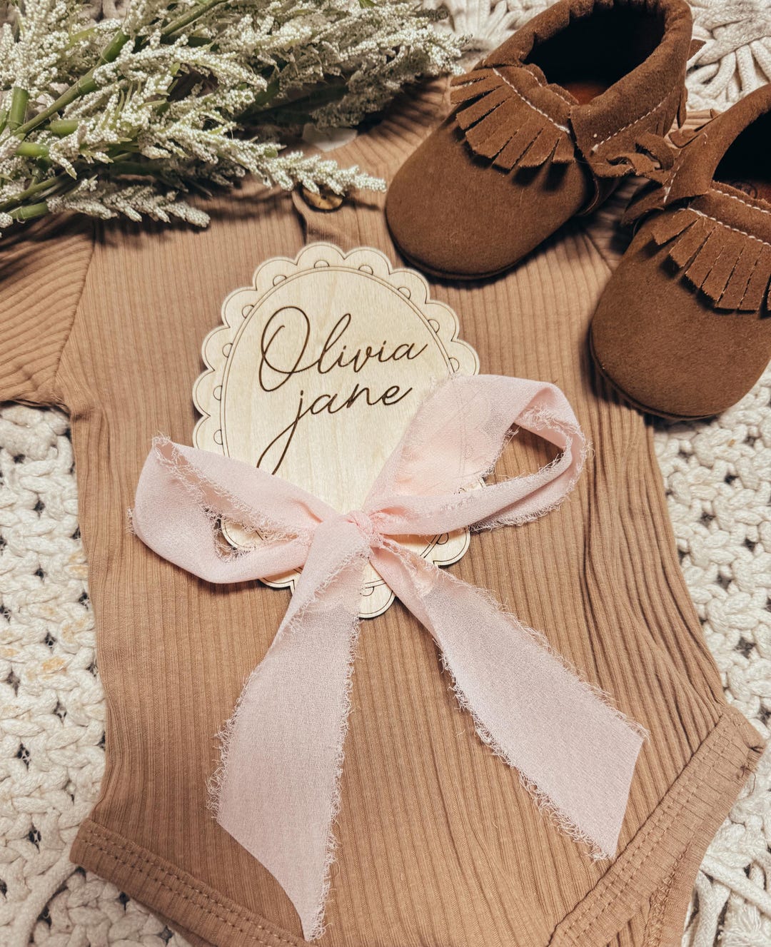 Lace Baby Milestone Cards: Personalized Newborn Photo Prop With Chiffon ...