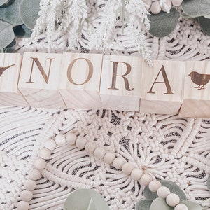 Personalized Wooden Name Blocks Personalized Pregnancy Name Announcement Blocks Baby Shower Gift Social Media Photo Prop Custom Nursery image 3