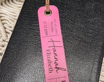 Personalized Birth Stats Bookmark | Custom Newborn Gift |Christening Gift| Dedication Gift |Personalized Baby Dedication| Custom Bible