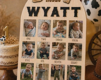 My First Rodeo Photo Board: Western 1st Birthday Decoration