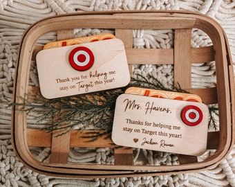 Personalized Teacher Target Gift Card Holder | Teacher Appreciation Week 2024 | Teacher Decor | New Teacher Gift | School Staff Gift