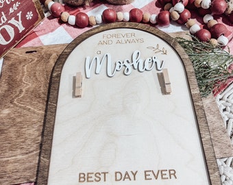 Personalized Adoption Frame: Walnut Stained Family Name Sign