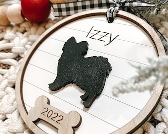 Personalized Wooden 3D Dog Silhouette Ornament | Custom Pet Ornament | Pet 2023 Ornament | Dog Mom Ornament | Personalized Dog Ornament