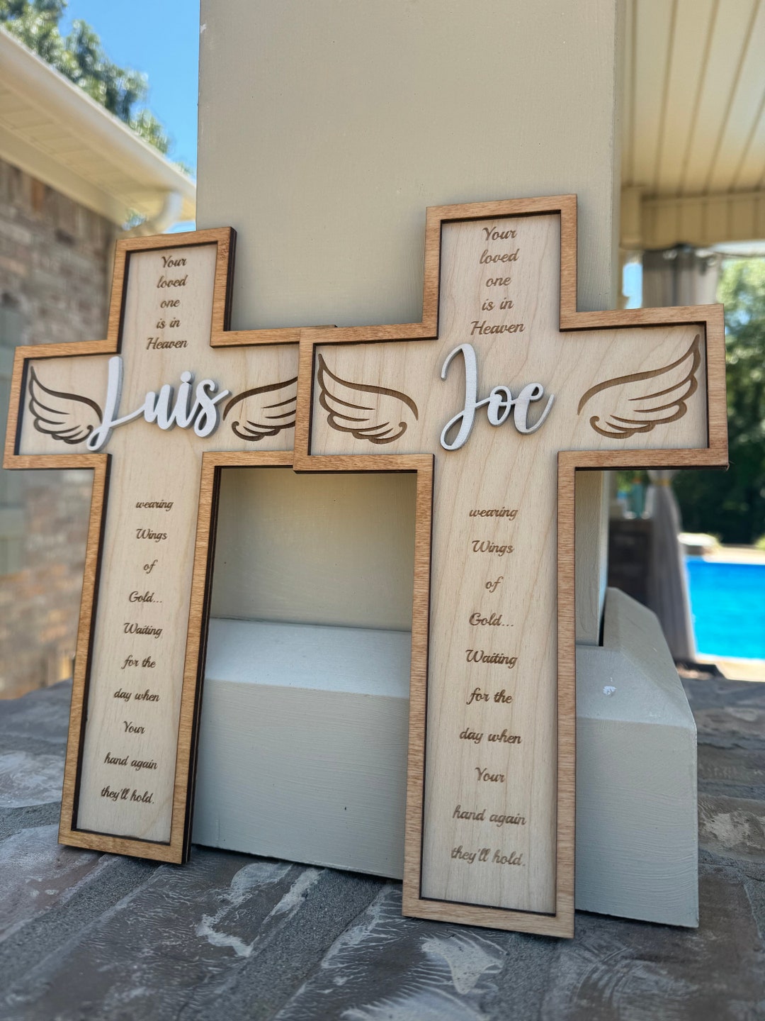 Personalized Memorial Wooden Cross | Custom Remembrance Gift | in