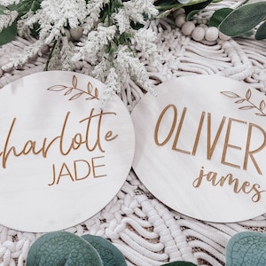 Personalized Wooden Baby Name Announcement Sign: Newborn Keepsake