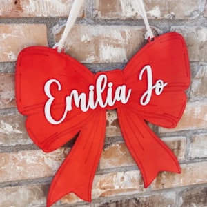 Personalized Wooden Bow Name Sign: Baby Girl Nursery Decor image 10